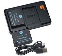 DSTE 7.4V 1700mAh DMW-BLC12 QIAOJINLIN Lithium Battery Pack(2 Packs) and Dual Charger Compatible with Panasonic DMW-BLC12E DMW-BLC12PP and Panasonic Lumix DMC-FZ1000 V-LUX4 Q Camera as BP-DC12