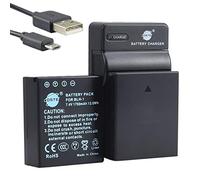 DSTE BLH-1 Li-ion Battery (2-Pack) and Micro USB Charger Suit Compatible with Olympus EM1 Mark II