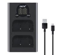 DSTE BLX-1 BLX1 Dual USB Charger with LCD Display Compatible with Olympus OM-1 OM1 Micro SLR Camera OM System - Supply via USB Cable Type C to USB-A 2.0 Male