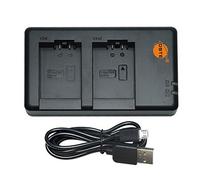 DSTE-DE DSTE DE-A83 USB Dual Battery Charger Compatible with Panasonic DMW-BMB9E, DMW-BMB9, Leica BP-DC9 Battery as DE-A83BA DE-A84 DE-A84AA DE-A84AB - Power via Micro USB to USB-A 2.0 Charging Cable
