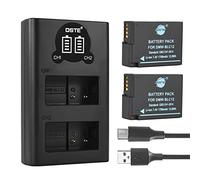 DSTE DMW-BLC12 DMW-BLC12E Rechargerable Battery (2-Pack) and Smart LED Dual USB Charger Compatible with Panasonic Lumix DMC-FZ200, DMC-FZ1000, DMC-FZ2000, DMC-G5, DMC-G6, DMC-G7, DMC-GX8, DMC-G85