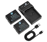 DSTE DMW-BLC12E DMW-BLC12PP DMW-BLC12 Battery (2-pack) and Charger Compatible with Panasonic Lumix DMC-G5 DMC-G6 DMC-G7 DMC-GH2 DMC-FZ200 DMC-FZ1000
