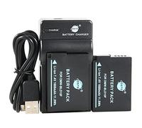 DSTE DMW-BLD10 Li-ion Battery (2-Pack) and Micro USB Charger Compatible for Panasonic Lumix DMC-G3 DMC-GF2 DMC-GX1 Camera as DMW-BLD10 DMW-BLD10PP DE-A93B