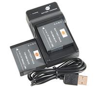 DSTE DMW-BLH7 Li-ion Battery (2-Pack) and Micro USB Charger Suit for Panasonic Lumix DMC-GM1KD DMC-GM1KEB DMC-GM1 DMC-GM1D DMC-GM1K