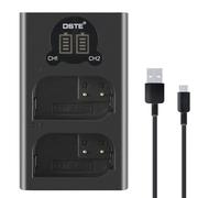 DSTE DMW-BLK22 DMW-BTC15 Dual USB Charger with LCD Display Compatible with Panasonic Sigma BP-61 Battery, DC-S5 DC-S5KK Lumix DC-G9 II - Powered by USB Cable Type C to USB-A 2.0 Male