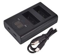DSTE Dual USB Charger with LCD Display Compatible for NP-W126, NP-W126S and FUJI HS30 EXR, HS30EXR, HS33 EXR, HS33EXR, HS50 EXR, HS50EXR, X-A1, XA1, X-E1, XE1, X-M1, XM1, X-Pro1, XPro1, X100V