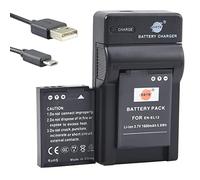 DSTE EN-EL12 Li-ion Battery (2pcs) and Micro USB Charger Compatible with Nikon Coolpix P300 P310 P330 P340 S31 S70 S610 S620 S630 S640 S800c