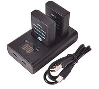 DSTE EN-EL14 EN-EL14A ENEL14 Rechargerable Battery (2-Pack) and LED Dual USB Charger Compatible with Nikon D5100 D5300 D5500 D3400 D5600 D3500 P7000 P7200 P7800
