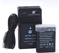 DSTE EN-EL14 Li-ion Battery (2-Pack) and Micro USB Charger Suit for Nikon Coolpix D3100 D3200 D5100 D5200 D5300 P7000 P7100 P7700