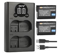 DSTE EN-EL15 Battery (2-Pack) and Dual Charger Compatible with Nikon D500 D600 D610 D800 D850 D800E D750 D7000 D7100 D7200
