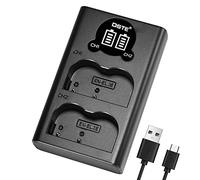 DSTE EN-EL3E Battery USB Dual Quick Charger with LCD Display Compatible for Fujifilm NP-150, Olympus PS-BLM1 PS-BLM5, Minolta NP-400, Samsung SLB-1674, Pentax D-LI50