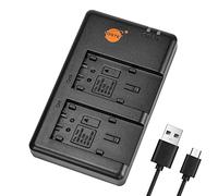 DSTE Fast Charging USB Dual Battery Charger Compatible for Panasonic VBK180,VBK360,VBL090,VBY100,VBT190,VBT380,HC-V10,HC-V100M,HC-V110,HC-V110K,HC-V520MGK,HC-V720GK,HC-W850M,HC-W858