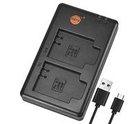 DSTE Fast Charging USB Dual battery Charger Compatible for Sony NP-BK1,Panasonic VW-VBX090/HX-WA2/WA20, Li-60B, EN-EL11, LI-50B, LI-90B, NP-150 Battery, HDR-AZ1VR, HDR-AZ1VB, HDR-AZ1VW