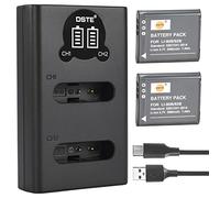 DSTE LI-90B LI-92B Rechargerable Battery (2-Pack) and Smart LED Dual USB Charger Compatible with Olympus SH-50 SH-60 SP-100 TG-1 TG-2 TG-3 TG-5 TG-6