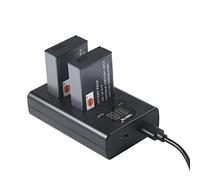 DSTE LP-E17 Camera Batteries, 2 Pack 1300 mAh Battery Charger Charging Set Compatible with Canon EOS M3, M5, 8000D, 9000D, Kiss X8i, Rebel T6i, Rebel T6s Digital SLR Cameras (USB Type-C and USB-A 2.0