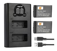 DSTE LP-E17 Rechargerable Battery (2-Pack) and Smart LED Dual USB Charger Compatible with Canon EOS R10, 750D, EOS 760D, EOS 8000D, EOS M3, EOS M5, EOS M6, EOS Rebel T6i, EOS Rebel T6s, Kiss X8i