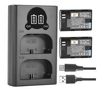 DSTE LP-E6 LPE6 Battery (2-Pack) and Dual Charger Compatible with Canon 6D, 7D, 80D, 70D, 60D