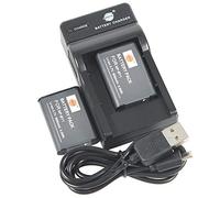 DSTE NP-BY1 Li-ion Battery (2 Pack) and Micro USB Charger Suitable for Sony HDR-AZ1 HDR-AZ1VR HDR-AZ1VB HDR-AZ1VW Action Cam Mini Camera