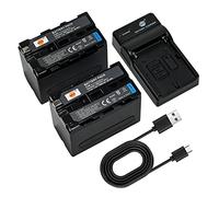 DSTE NP-F970 NP-F950 Camera Battery (2-pack) and Charger Compatible with Sony CCD-TR500, CCD-TR511E, CCD-TR512E, CCD-TR515E, CCD-TR516, CCD-TR516E, CCD-TR517, CCD-TR555, CCD-TR57