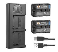 DSTE NP-FM50 Battery (2-Pack) and Dual harger Compatible with Sony CCD-TRV108, CCD-TRV116, CCD-TRV118, CCD-TRV126