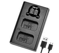 DSTE NP-FW50 Dual Quick Charger with LCD Display Compatible for Sony Alpha 7, a7, 7R, a7R, a3000, a6000, a6400, a6500, NEX-3, NEX-5, NEX-6, NEX-7
