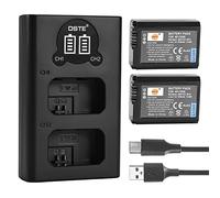 DSTE NP-FW50 Rechargerable Battery (2-Pack) and Smart LED Dual USB Charger Compatible with Sony Alpha a6500, a6300, a6000, a7s, a7, a7s ii, a5100, a5000, a3000