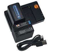 DSTE NP-QM91D 7.4V 5500mAh QIAOJINLIN Lithium Battery Pack(2 Packs) and Dual Charger Compatible with Sony NP-QM91 and Sony CCD-TRV318 CCD-TRV328 CCD-TRV338 DCR-DVD100