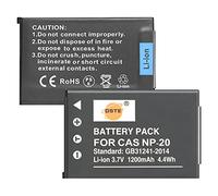 DSTE Pack of 2 Replacement Battery for Casio NP-20 Exilim EX-M1 EX-M2 EX-M20 EX-M20U EX-S1 EX-Z5 EX-Z6 EX-Z65 EX-Z7 EX-Z8 EX-S100 EX-S100WE EX-S1PM EX-S2 EX-S2 EX-X-SX-S2 EX-SX-S100WE S20 X-S20U EX-S3