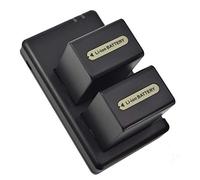 DSTE Replacement Battery Set NP-FH100 Battery + Dual Charger USB Compatible with Sony DCR-DVD505 DCR-DVD505E DCR-DVD506 DCR-DVD508 DCR-DVD602 DCR-DVD605 DCR-DVD610