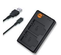 DSTE USB Dual Battery Charger Compatible with Canon NB-11L, NB-11LH Battery as CB-2LF - Power via Micro USB to USB-A 2.0 Charging Cable