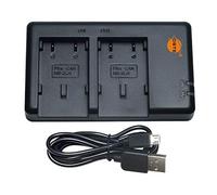 DSTE USB Dual Battery Charger Compatible with Canon NB-2L, NB-2LH, NB-2L12, NB-2L14 Battery as CB-2LWE - Power via Micro USB to USB-A 2.0 Charging Cable