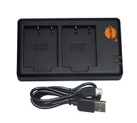 DSTE USB Dual Battery Charger Compatible with Fujifilm NP-W126, NP-W126S Battery as BC-W126 - Power via Micro USB to USB-A 2.0 Charging Cable