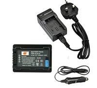 DSTE VW-VBY100 VBY100 Replacement Li-ion Battery + Charger DC106U Compatible for Panasonic HC-V110, HC-V110K, HC-V110G, HC-V201, HC-V201K