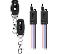 dstfuy Remote Switches for Lights,2 Way Mini Remote Switch AC 220V/230V/240V/10A Relay Wireless Light Switch with 328FT Long Range for Motor,Lamps,LED Lights,Fans.(2 Remote Controls 2 Receivers)