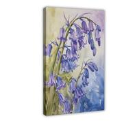 DSTRJ Bluebells Watercolor Art Poster Canvas Poster Bedroom Decor Landscape Office Room Decor Gift 20x30inch(50x75cm)