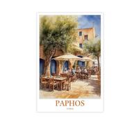 DSTRJ Paphos Cyprus Travel Poster 1 Canvas Poster Wall Art Decor Print Picture Paintings for Living Room Bedroom Decoration 20x30inch(50x75cm)