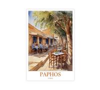 DSTRJ Paphos Cyprus Travel Poster 3 Canvas Poster Wall Art Decor Print Picture Paintings for Living Room Bedroom Decoration 20x30inch(50x75cm)
