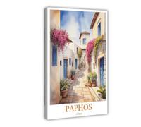 DSTRJ Paphos Cyprus Travel Poster 5 Canvas Poster Bedroom Decor Landscape Office Room Decor Gift 20x30inch(50x75cm)