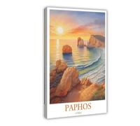 DSTRJ Paphos Cyprus Travel Poster Canvas Poster Bedroom Decor Landscape Office Room Decor Gift 12x18inch(30x45cm)