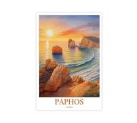 DSTRJ Paphos Cyprus Travel Poster Canvas Poster Bedroom Decor Landscape Office Room Decor Gift 24x36inch(60x90cm)