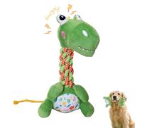 DSUMD Knots Twists Dog Toy, Squeaky Rope Chew Toy for Small & Medium Dogs, Indestructible Tug of War Toy for Aggressive Chewers & Puppies, Dental Chew Toys to Clean Teeth & Relieve Boredom (Dinosaur)