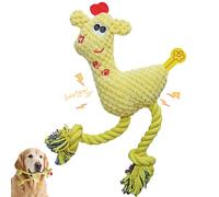 DSUMD Squeak Plush Dog Toys for Small & Medium Breeds, Chew Resistant Rope to Keep Them Busy for Puppy Teething Chewing, Interactive Indoor/Outdoor Play, Best Pet Gift, Yellow Deer