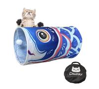 Dsumky Cat Tunnel for Indoor Cats Interactive, Collapsible Tube for Cats Kittens Rabbits Puppies Crinkle Pop Up,10'' Dia, 18''L,Blue