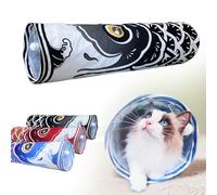 Dsumky Cat Tunnel for Indoor Cats Interactive, Collapsible Tube for Cats Kittens Rabbits Puppies Crinkle Pop Up,10'' Dia, 36'' L,Black