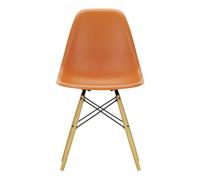 DSW plastic chair - maple base - Charles & Ray Eames Orange Rouille