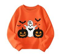 DSWEFS Boys Girls Halloween Jumper Ghost Monster Truck Pumpkin Face Skeleton Bat Kids Sweatshirt Toddler Top Long Sleeve Round Neck Cotton Casual Clothes Shrit 2-11 Years Old