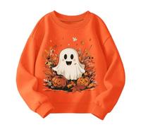 DSWEFS Boys Girls Halloween Jumper Ghost Monster Truck Pumpkin Face Skeleton Bat Kids Sweatshirt Toddler Top Long Sleeve Round Neck Cotton Casual Clothes Shrit 2-11 Years Old