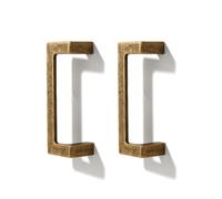 DSWZLQDXB 2 Pack Cabinet Pulls Square Cupboard Door Handles Antique-Style Kitchen Door Levers Zinc Alloy for Bathroom,Closet,Wardrobe,Furniture Hardware (76mm,Antique Bronze)