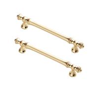 DSWZLQDXB 2 Pack Cabinet Pulls Zinc Alloy Cupboard Door Handles Nordic Style Kitchen Door Levers for Bathroom,Closet,Wardrobe (Hole Pitch 128mm,Copper)