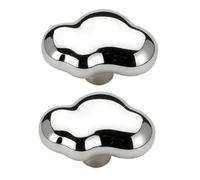 DSWZLQDXB 2 Pack Door Handles Cloud-Shaped Design Drawer Cabinet Pulls Zinc Alloy Door Levers Cupboard Cabinet Knobs for Kitchen Bathroom,Screws Included (Bright Silver)